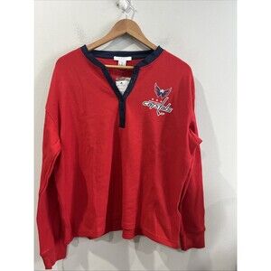 Washington Capitals Henley Shirt Women's XXL WEAR by Red Waffle Long Sleeve